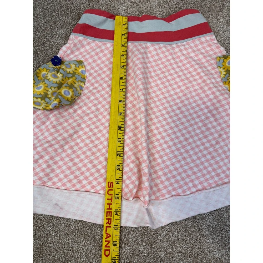 Matilda Jane Serendipity Girls Skirt Pink Gingham Floral Pocket 8 Retired HTF